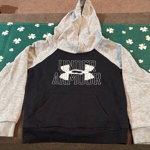 Under Armour Boys Black and Gray Pullover Hoodie